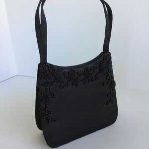 SASHA NEW YORK BLACK BEADED EVENING PURSE
